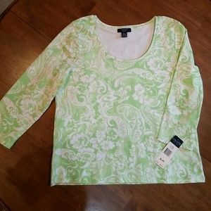 NWT Chaps 3/4 sleeve top, petite XL